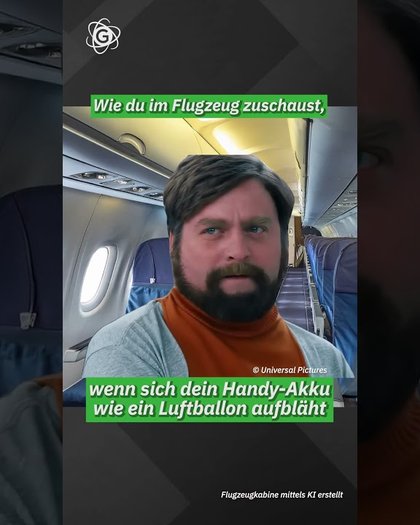 Wenn der Akku sich im Flugzeug dicker macht als mein Handgepäck. 😳
